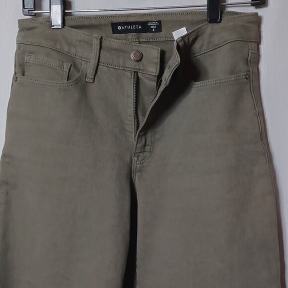 ATHLETA Women's Olive Green Flex Straight Leg Crop Jeans. Size 4 - Picture 8 of 16